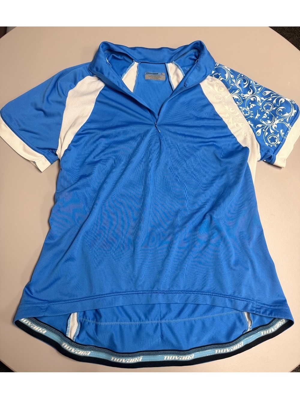 Novara Women’s Blue & White Short Sleeve Cycling Jersey Size L